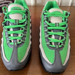 Neon green, white and grey Nike air max. Worn. Boys size